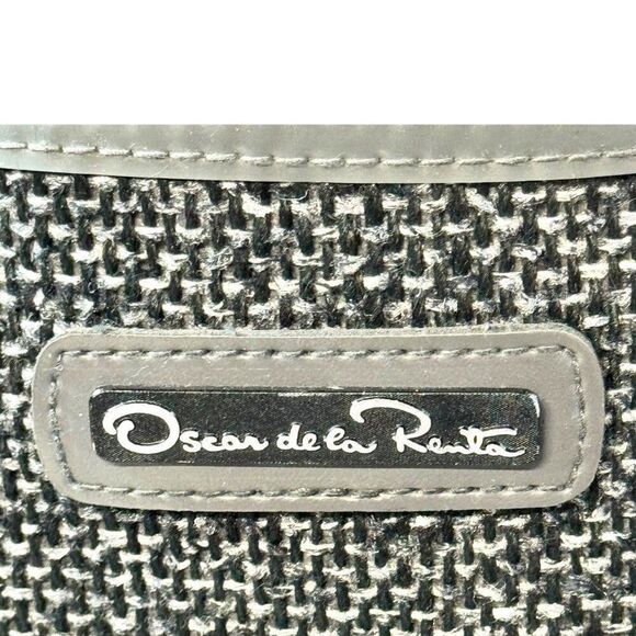 Oscar De La Renta Gray Tweed Shoulder Bag 48 Hour Weekender Travel Carry On - Picture 2 of 8